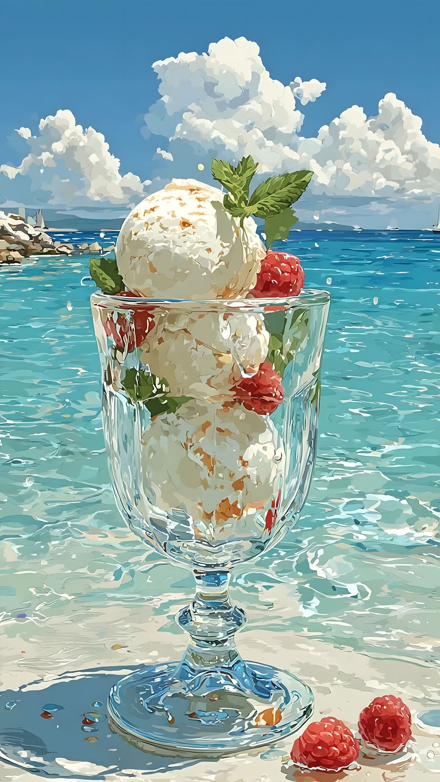 Indulge in This Dreamy Ice Cream Treat by the Southeast Asian Beach – Summer Bliss in Every Spoonful!