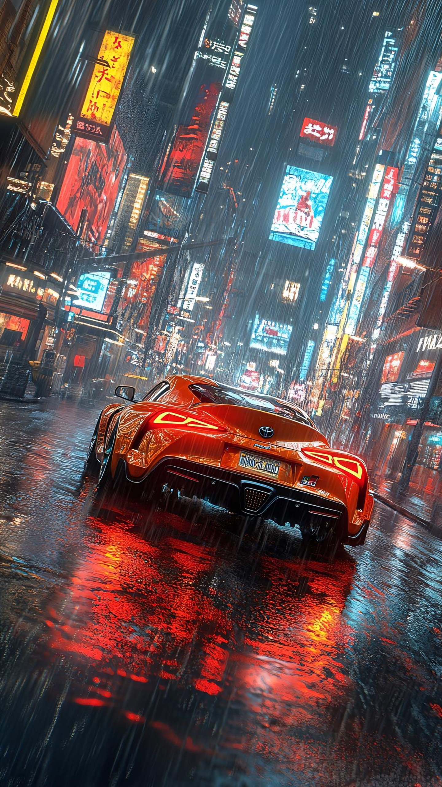 Cars Speed, Ghostly Trails Sketch a Cyberpunk Midnight Legend!