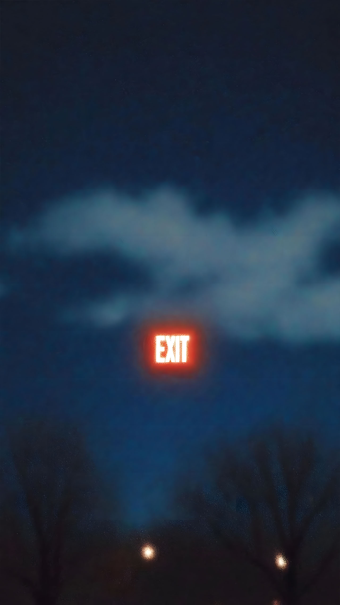 This Glowing EXIT Sign Scene Is Mysteriously Cool: Dark Tones + Neon Vibe = Perfect Moody Atmosphere!