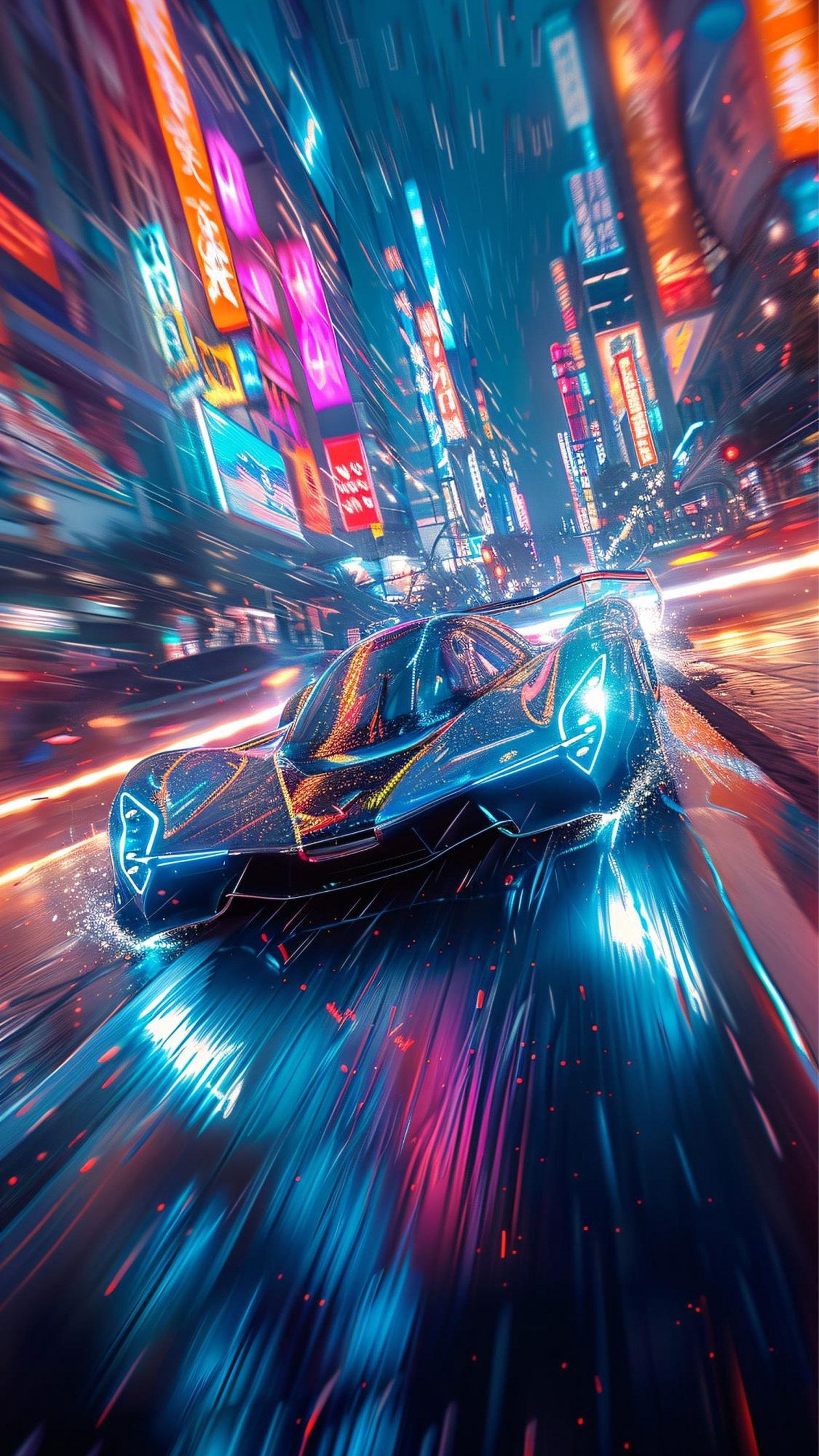 Cyberpunk Vibes Strike! Car Ghostly Trails Paint a Future Canvas！