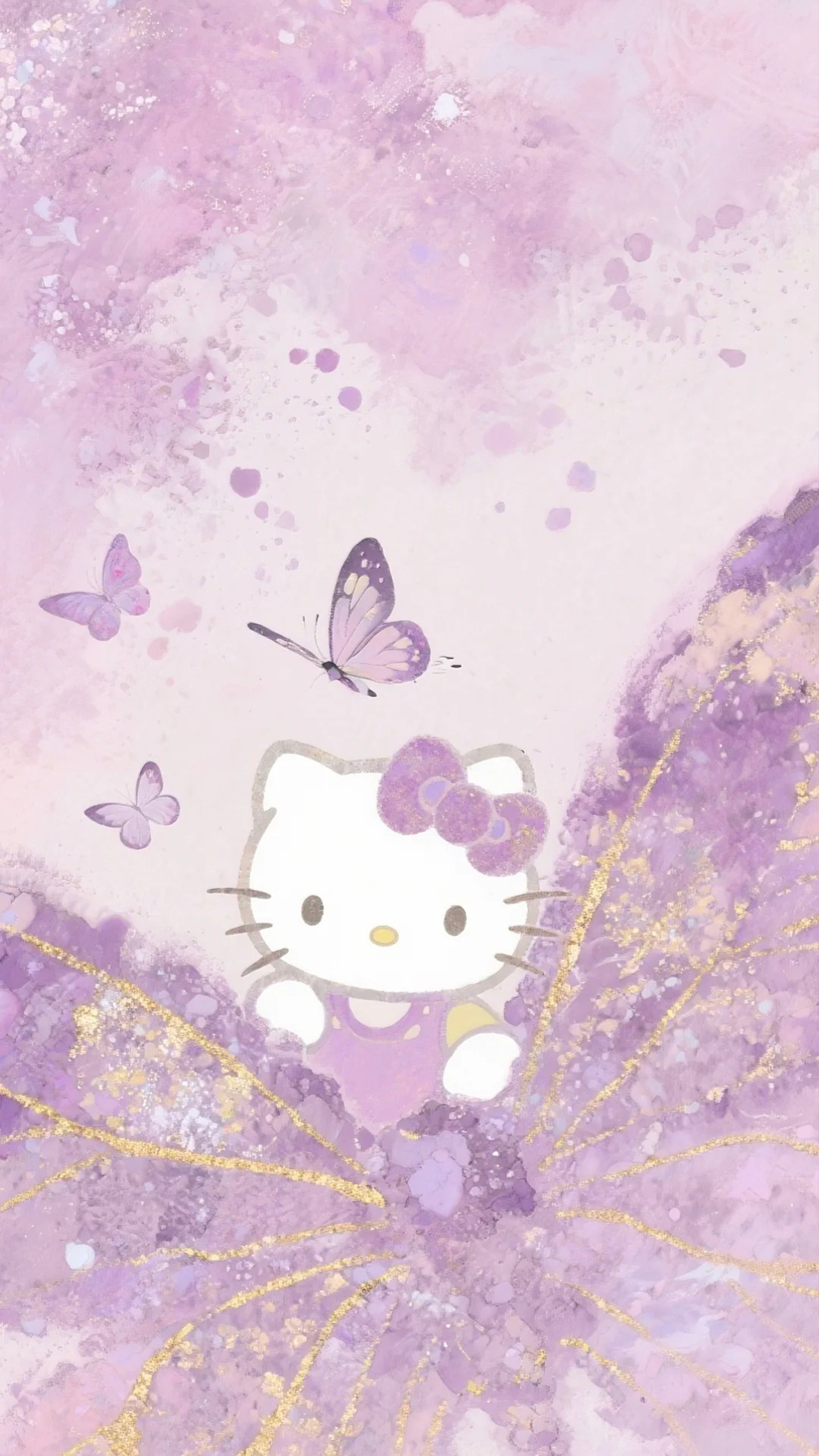 Hello Kitty Fluttering with Butterflies